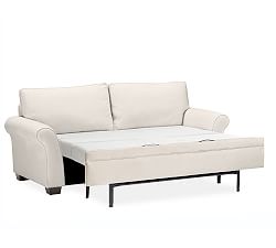 ... pb comfort roll arm upholstered deluxe sleeper sofa with memory foam PPJRGTM