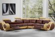 4087 modern leather sectional sofa with recliners EVGVKJE
