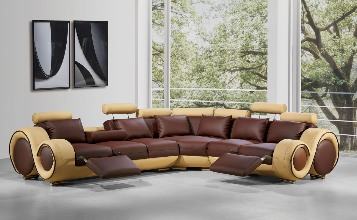 Seating furniture – leather sectional sofa