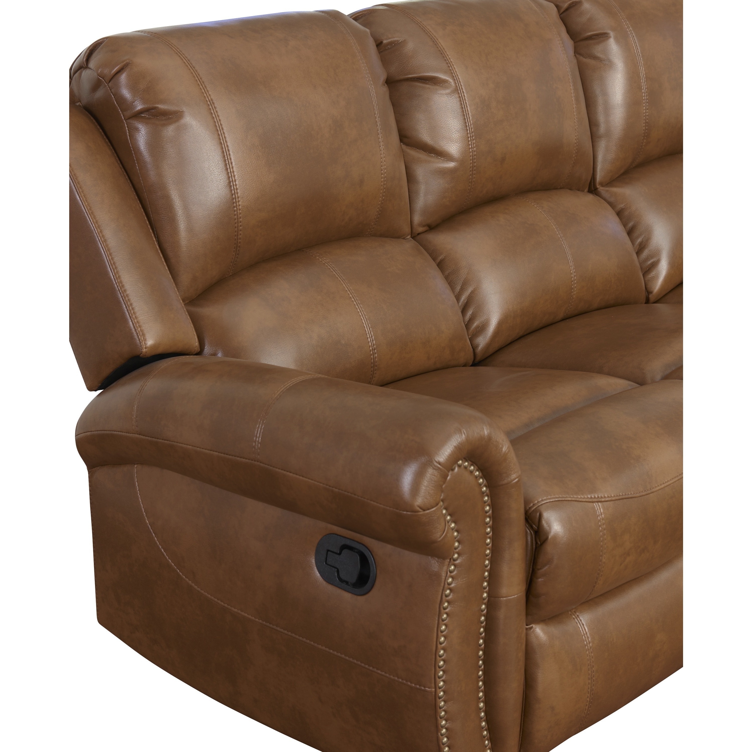 abbyson skyler cognac leather reclining sofa - free shipping today -  overstock JCVWCRQ