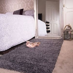 bedroom mats image is loading soft-thick-fluffy-grey-shaggy-rug-new-rugs- IXNMJIK