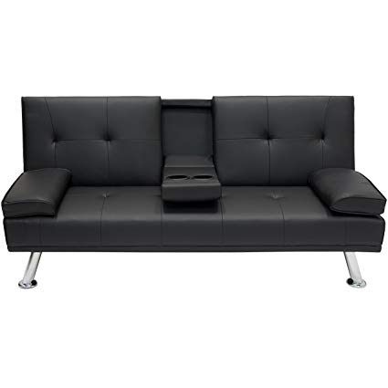best choice products modern faux leather futon sofa bed fold up u0026 down RXRENBX