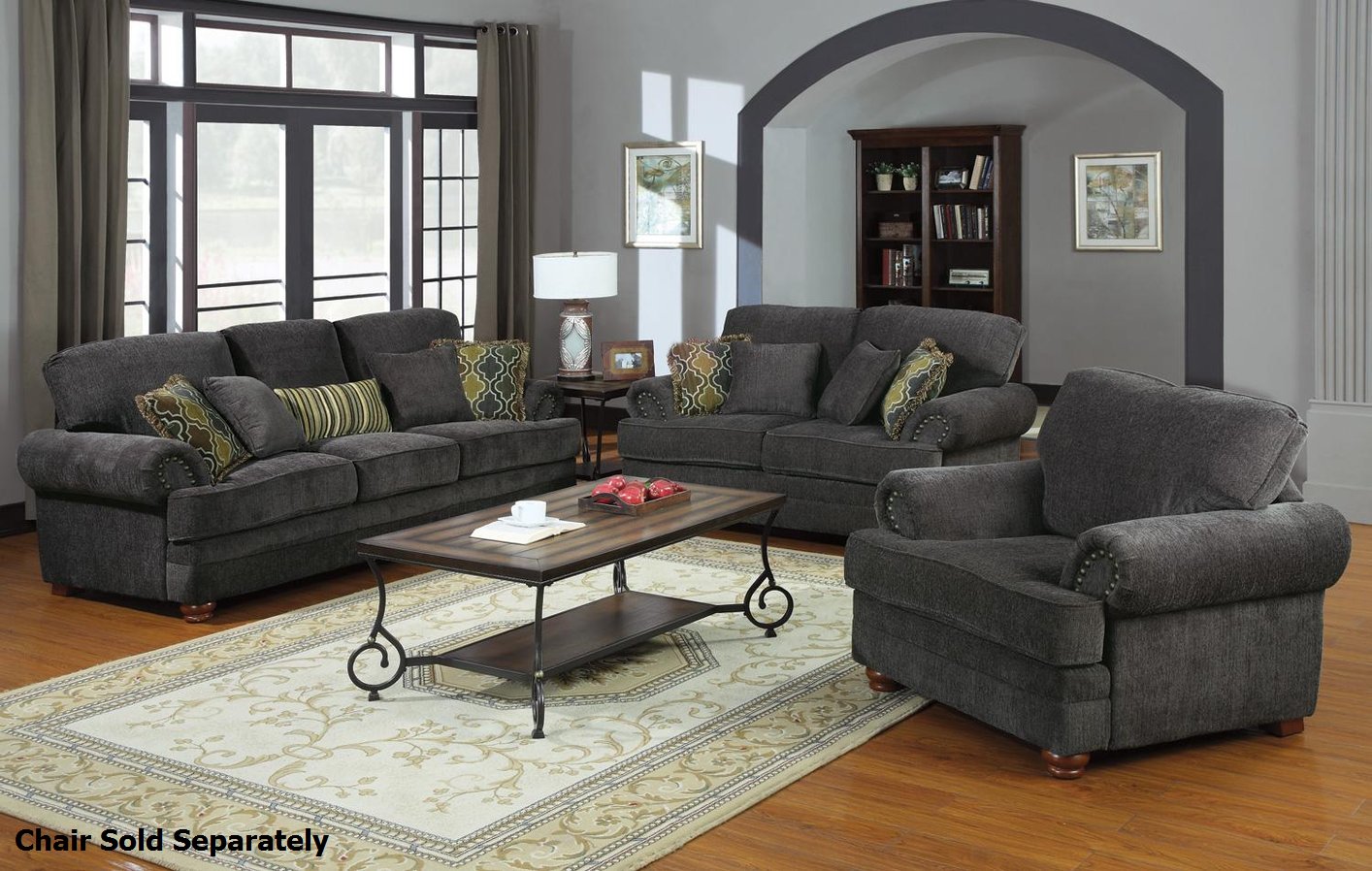 colton grey fabric sofa and loveseat set UEMCCVJ