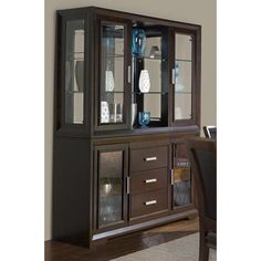 Contemporary hutch brentwood contemporary china cabinet with etched glass doors by najarian OZVKCCU