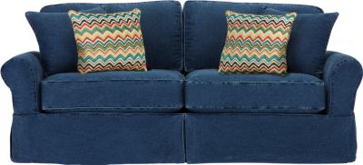 denim sofa cindy crawford home sunny isles blue sleeper - sleeper sofas (blue) NQKYCWD