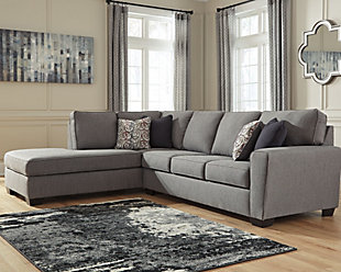 gray sectional couch ... large larusi 2 piece sectional, , rollover EQBXNOI