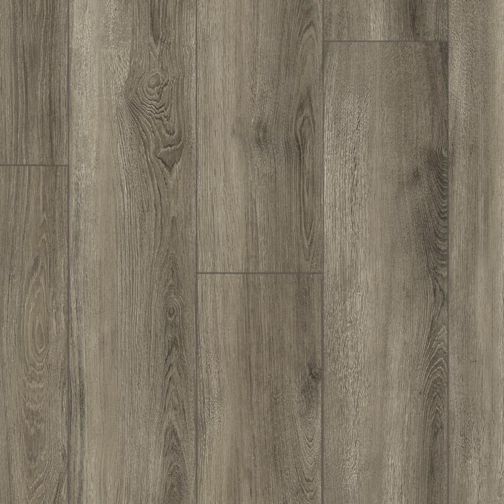 Grey laminate wood flooring kucher oak 12 mm thick x 7.87 in. wide x 47.52 in. length CQGFBPK