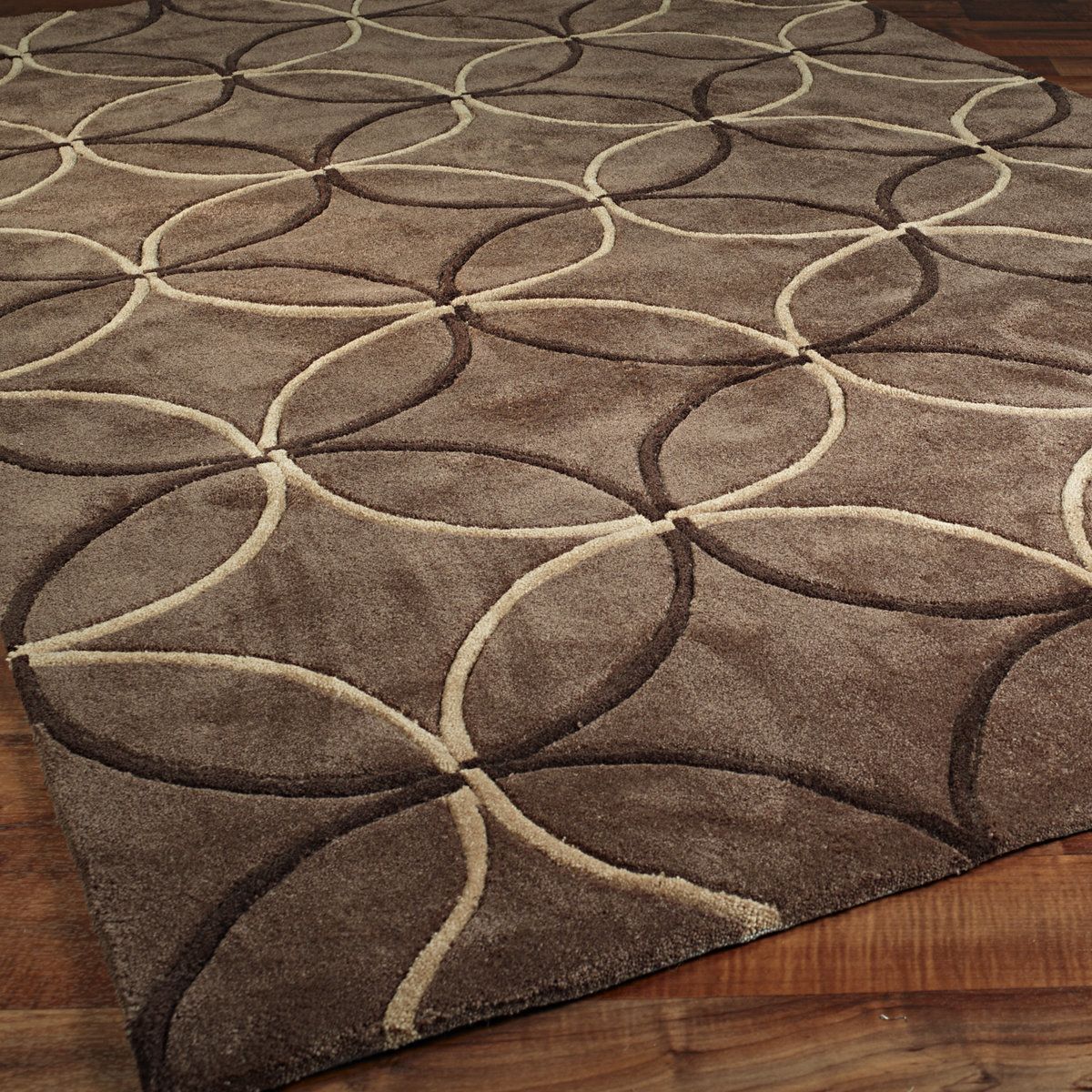 Hand tufted rugs rings of style hand tufted rug chocolate_tan UWTZOFL