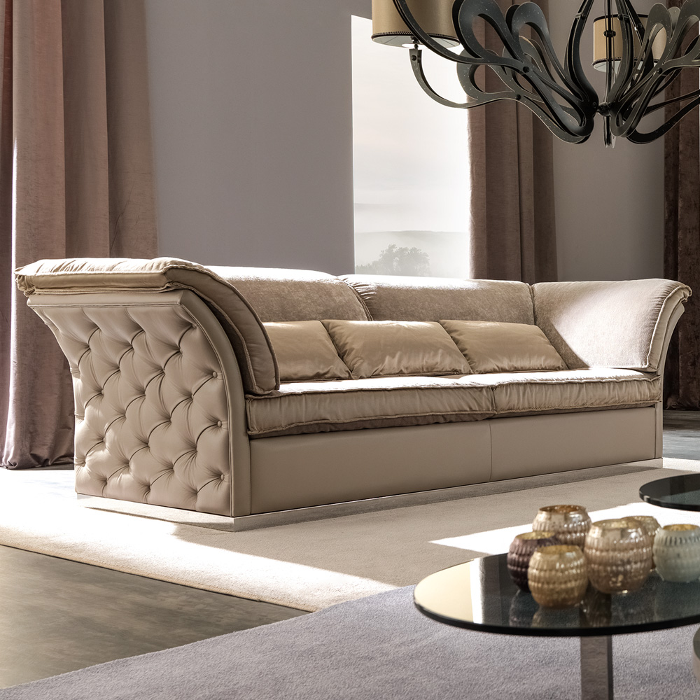 italian sofa italian designer leather button upholstered sofa XZMTQTK