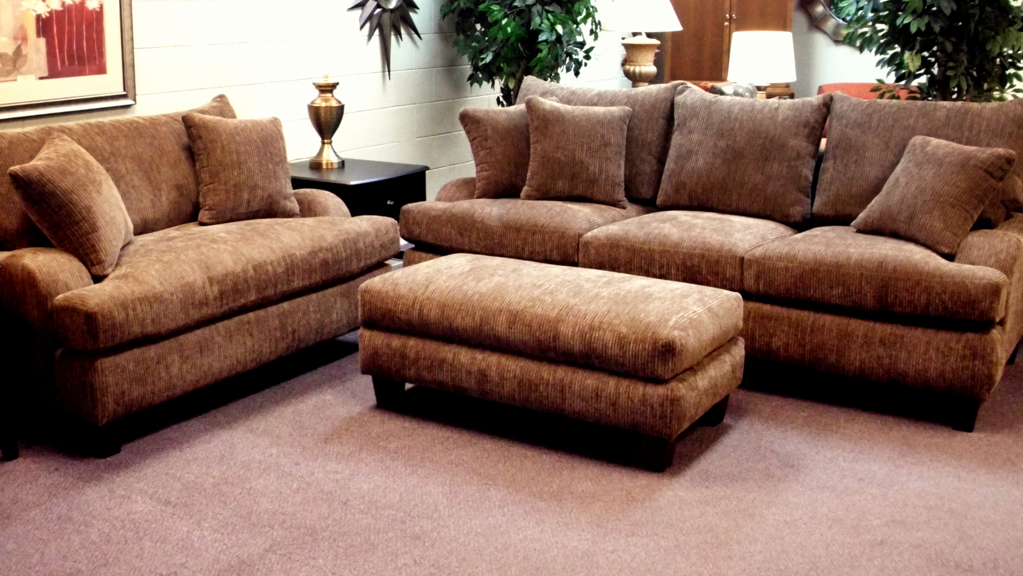 large loveseat ... oversized couch and loveseat rustic brown fabric plus brown box pillow JPMLTNX