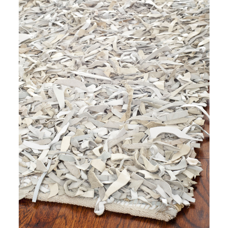 Leather shag rugs safavieh leather shag light green and ivory rectangular indoor woven area  rug SDFVLVT