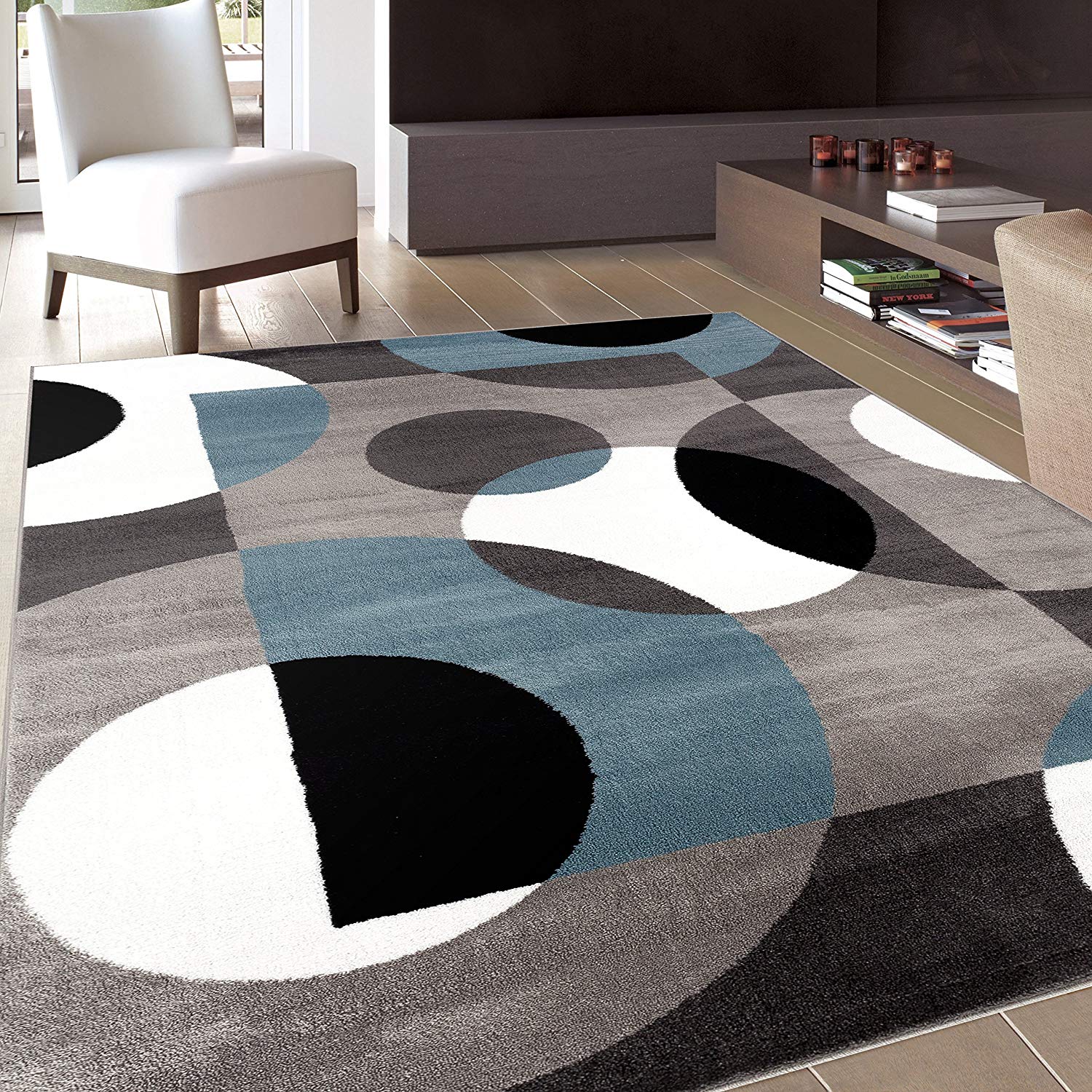 modern area rugs amazon.com: rugshop modern circles area rug, 7u0027 10 JRZKGOJ