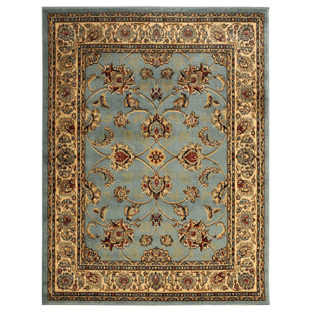 oriental area rugs ottomanson traditional oriental light blue 5 ft. x 7 ft. area rug CMTZSTK