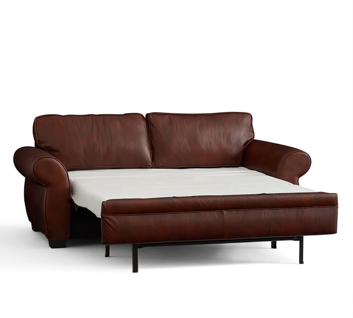 pearce leather deluxe sleeper sofa | pottery barn SOYTBGJ