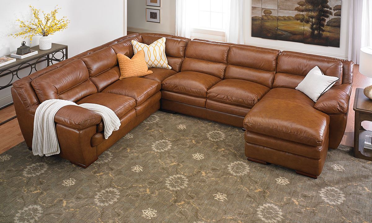 picture of odyssey leather sectional sofa with chaise MBFQTIQ