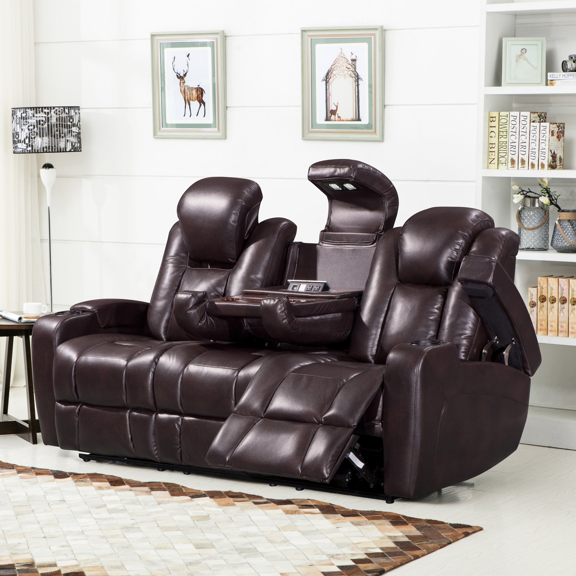 red barrel studio piccadilly air transforming power leather reclining sofa  u0026 reviews HAXLAGX