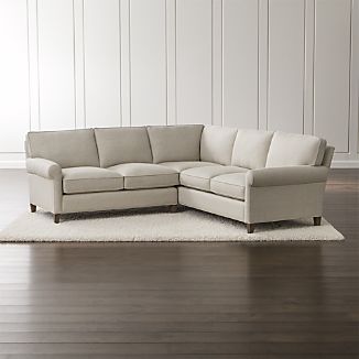 small sectional couch montclair 2-piece right arm corner roll arm sectional sofa DVJSUZW