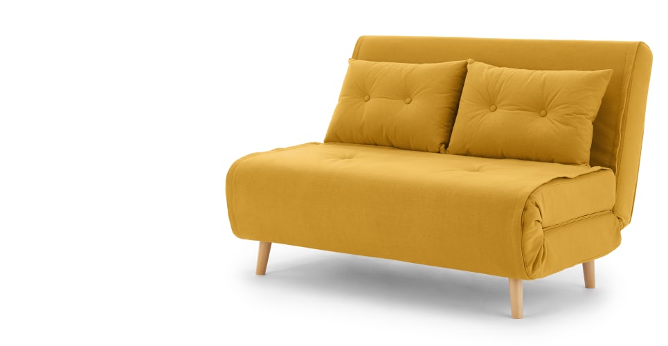 small sofa bed a sofa bed, in butter yellow WSUHUYZ