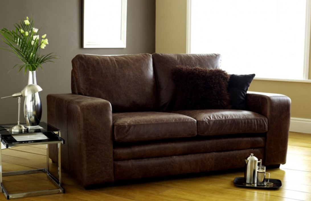 Sofa leather bed denver brown leather sofa bed TTLCCOQ