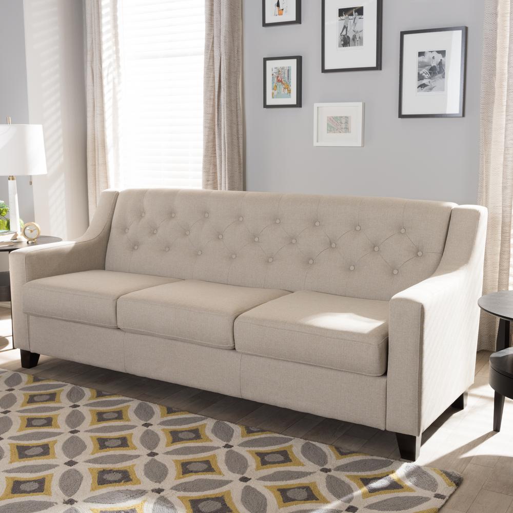 Upholstered sofa baxton studio arcadia contemporary light beige fabric upholstered sofa-28862-7095-hd  - the home MFOFFBJ