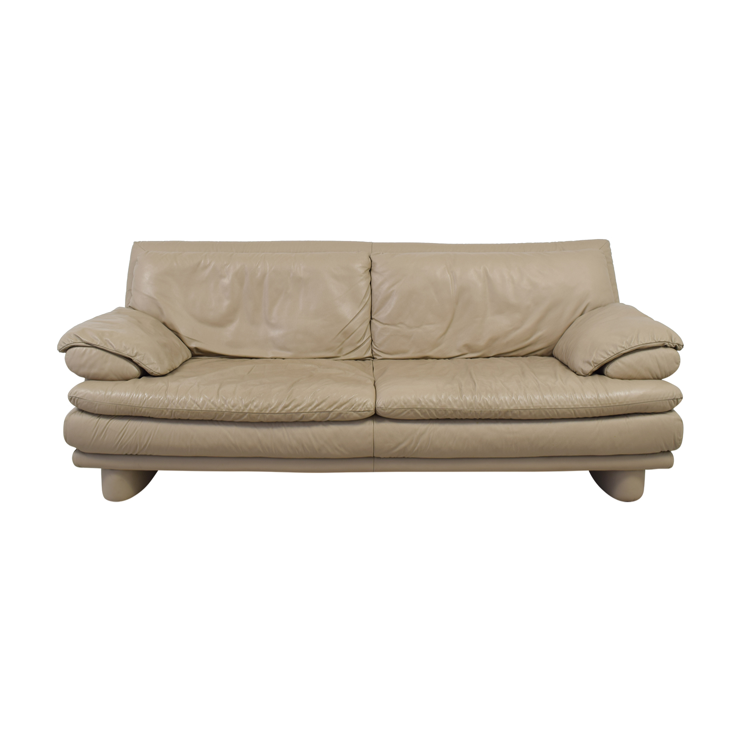 used sofa maurice villency maurice villency two-cushion tan leather couch coupon PRRGNLT