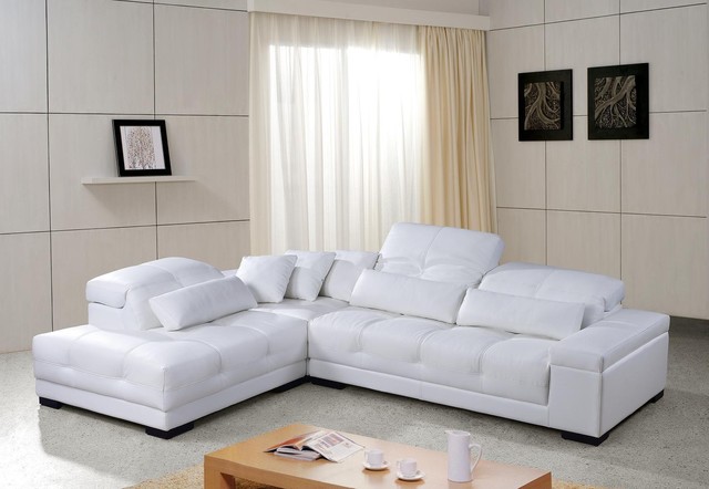 white sectional sofa white leather sectional sofa with adjustable headrests modern-living-room BNBZFQJ