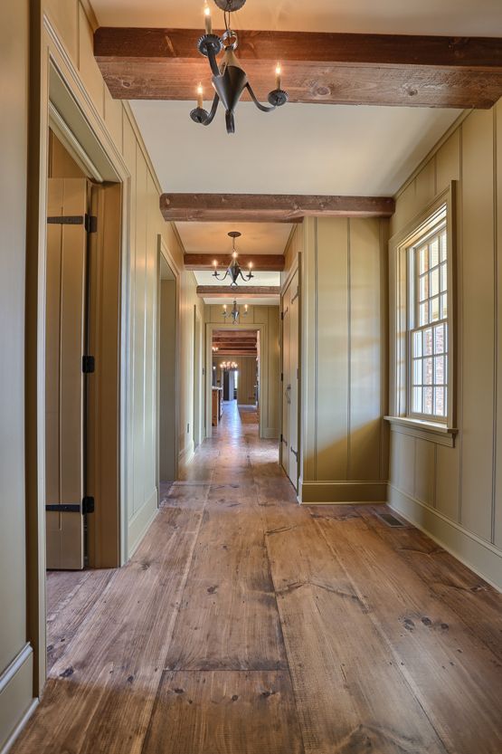 wide plank flooring wide plank wood flooring | interior hallway | classic colonial homes  architecture ELELIFK
