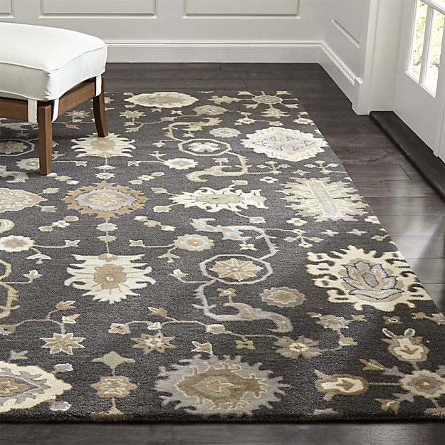 wool rugs juno grey patterned wool rug | crate and barrel ZVJRWYL