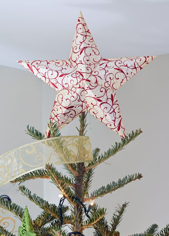 3-D Star Tree topper with free printable template | Diy christmas .