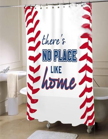 Baseball Shower Curtain Sports Bathroom Decor Fabric Shower .