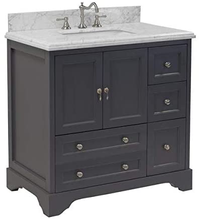 Amazon.com: Madison 36-inch Bathroom Vanity (Carrara/Charcoal Gray .