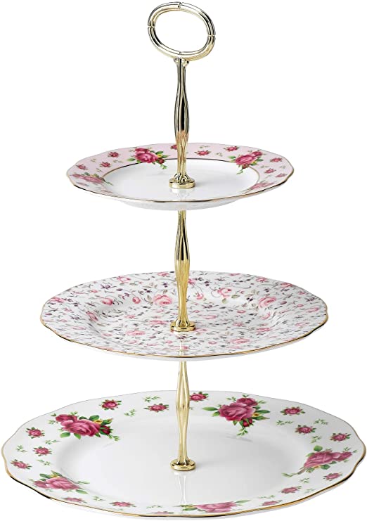 Amazon.com | Royal Albert New Country Roses 3-Tier Cake Stand .