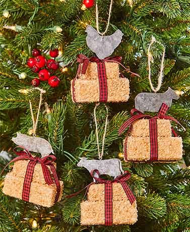Hay Bale Farmhouse Ornaments | Farmhouse ornaments, Diy christmas .