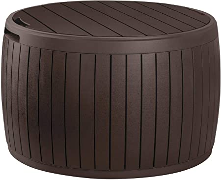 Amazon.com : Keter Circa 37 Gallon Round Deck Box, Patio Table for .