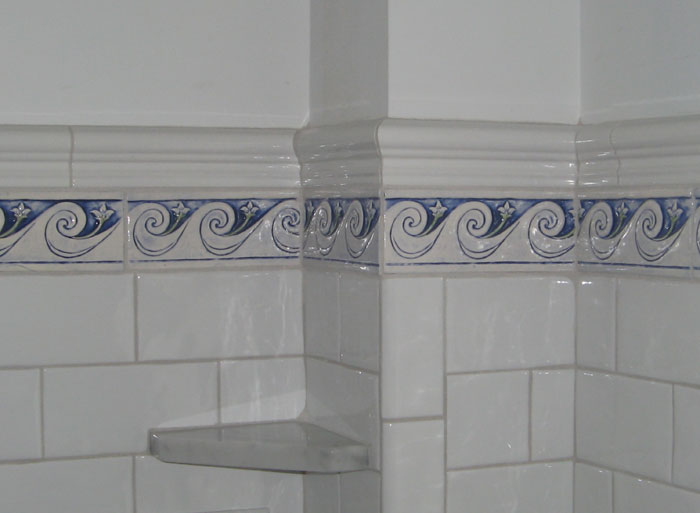 Decorative handmade ceramic tile: Decorative handmade ceramic wave .