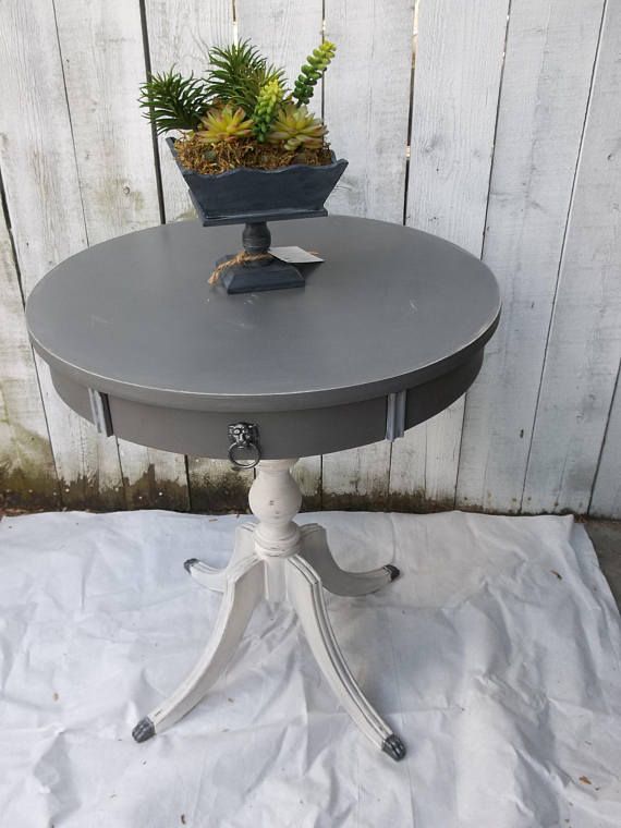 Vintage Drum Table Duncan Phyfe Round Accent Table French | Drum .