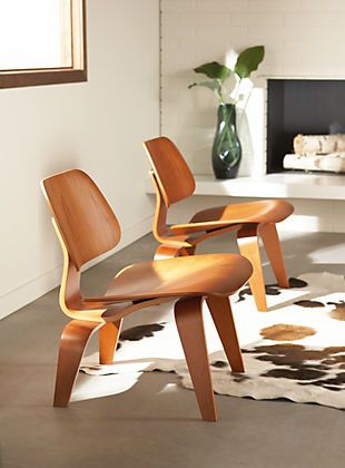 Eames® Molded Plywood Lounge Chair with Wood Legs | Eames plywood .