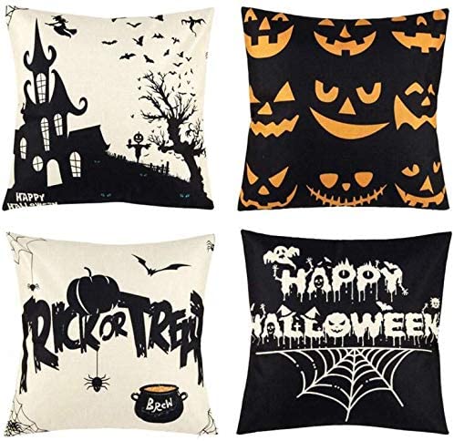 Amazon.com: Halloween Pillows，Happy Halloween Throw Pillow Covers .