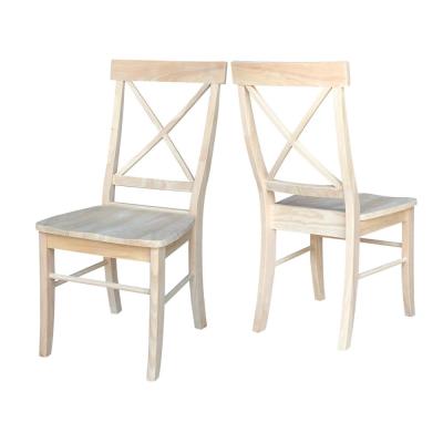 International Concepts Unfinished Wood X-Back Dining Chair (Set of .