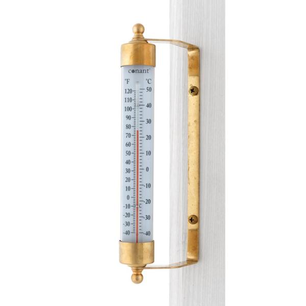 Unbranded Vermont Indoor/Outdoor Thermometer Living in Brass-T1LFB .
