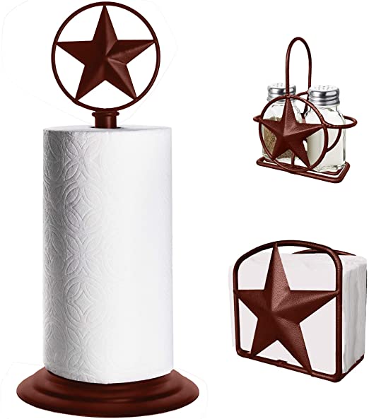 Amazon.com: Brown Rustic Texas Star Paper Towel Holder, Napkin .