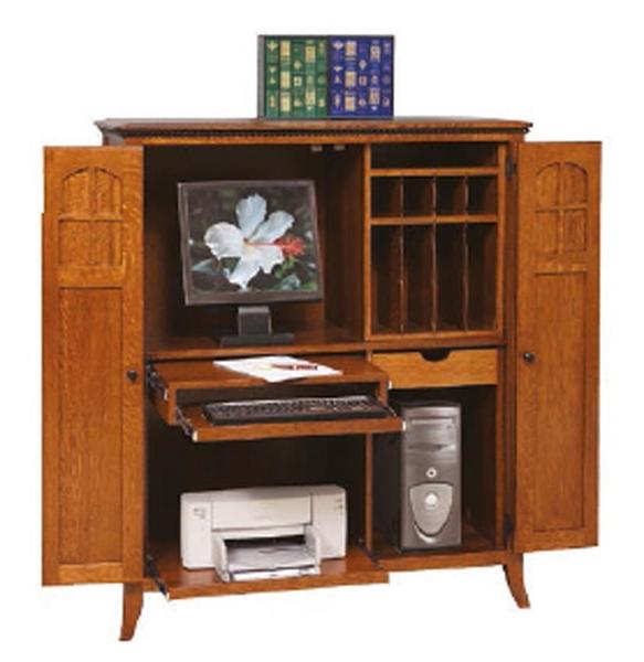 Mt. Eaton Solid Wood Computer Armoire by DutchCrafters Amish Furnitu