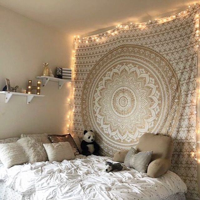 Indian Yellow Mandala Tapestry | Room decor, Tapestry bedroom .