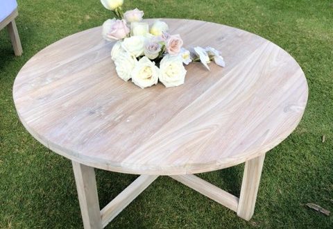 Whitewashed Round Coffee Table – elisdecor.com